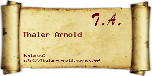 Thaler Arnold névjegykártya