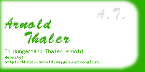 arnold thaler business card